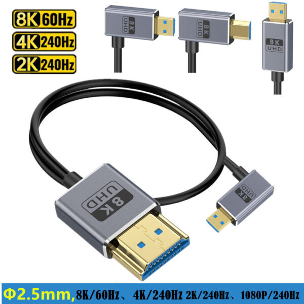 Coaxial 8K Micro HDMI to HDMI Cable