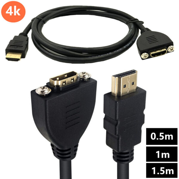 Male to Female HDMI Panel Mount Cable