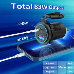 12V 24V Boat Car Charger 65W