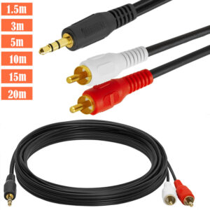 3.5mm Male Stereo to 2 Male RCA Audio Cable