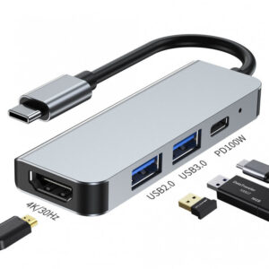 4IN1 USB-C Docking Station HDMI 4k/30hz+usb3.0+2.0+pd100w