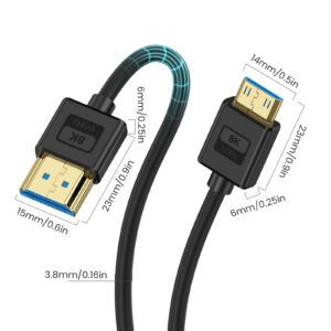 HDMI Cable 8K @60Hz Mini HDMI to HDMI 2.1 Cable