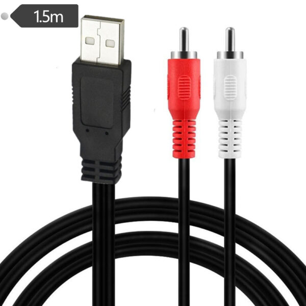 USB A Male to 2 RCA Aux Audio Cable