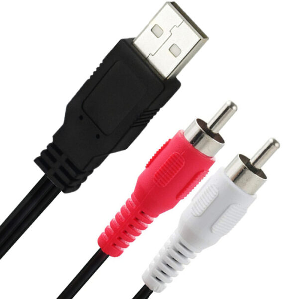 USB A Male to 2 RCA Aux Audio Cable