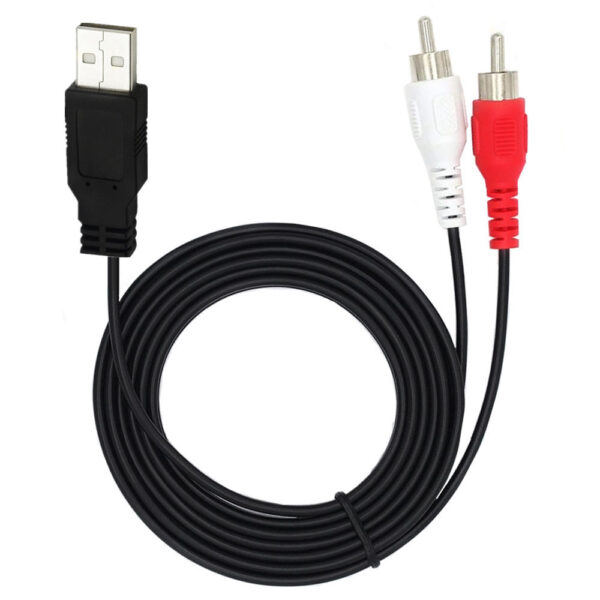 USB A Male to 2 RCA Aux Audio Cable