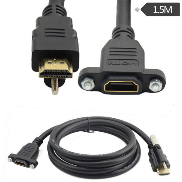 Male to Female Panel Mount HDMI Extension Cable