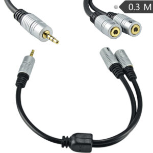 3.5mm 1 Male to 1/8" 2 Female Earphone Audio Splitter Cable