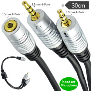 3.5mm TRRS Aux Cable Female to Male