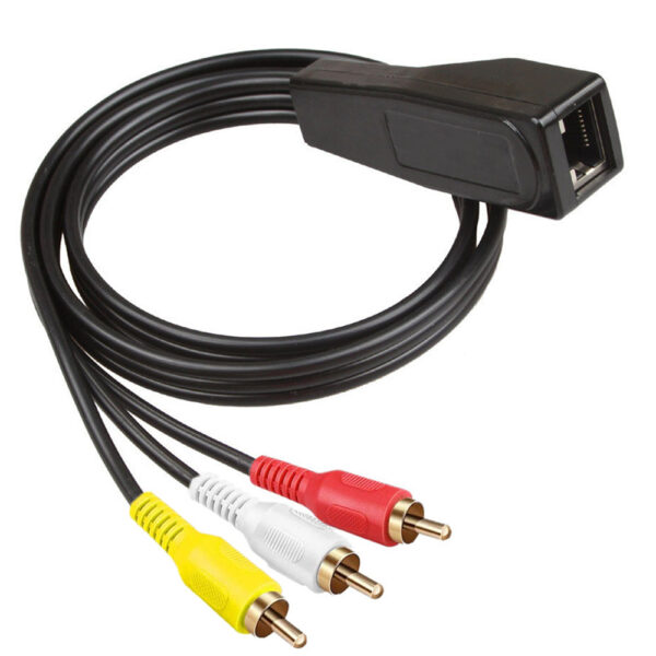 3.5mm Stereo RCA Analog Stereo Audio Balun Extender RJ45 Ethernet Cable